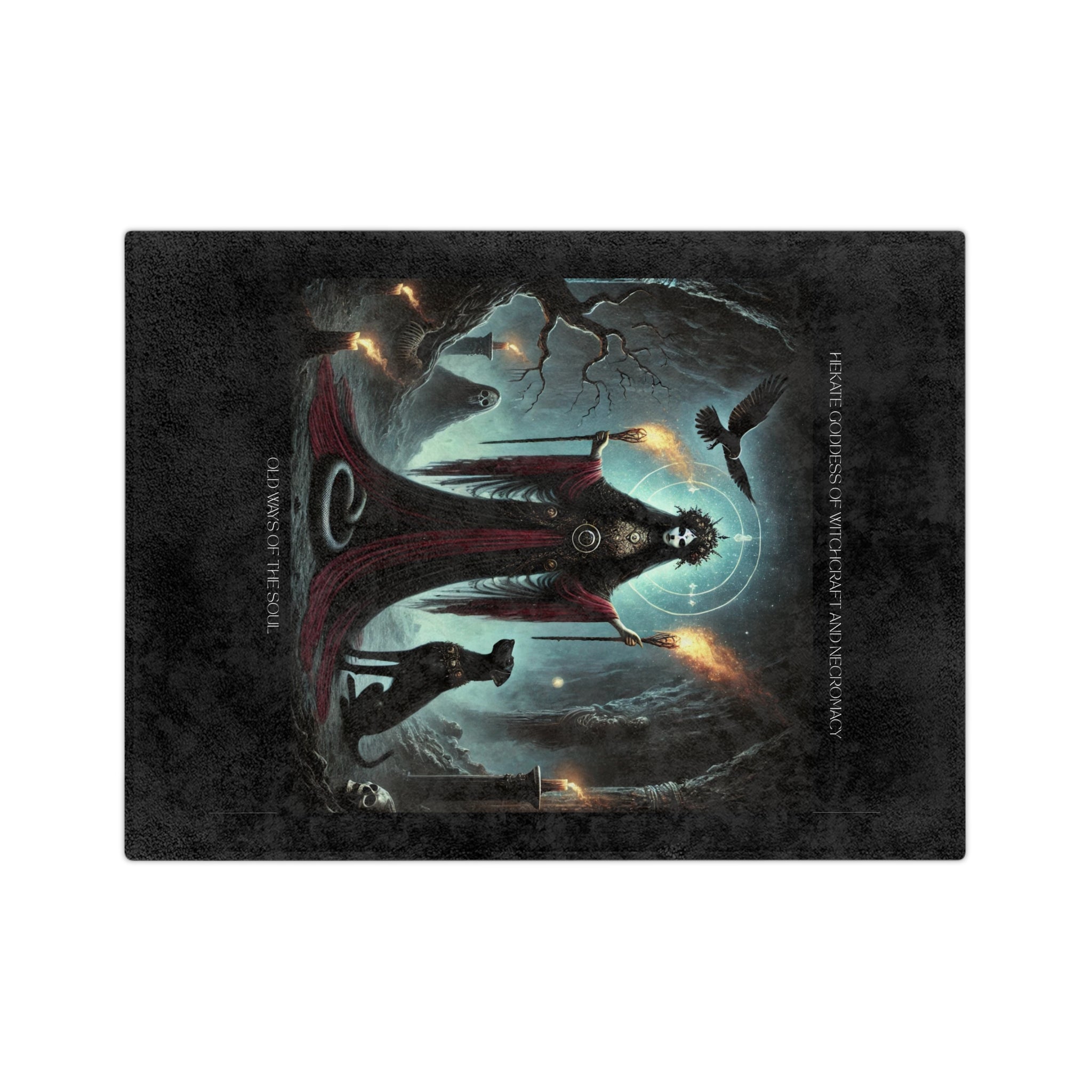 Velveteen Blanket - Goddess Hekate Design for Comfort and Protection
