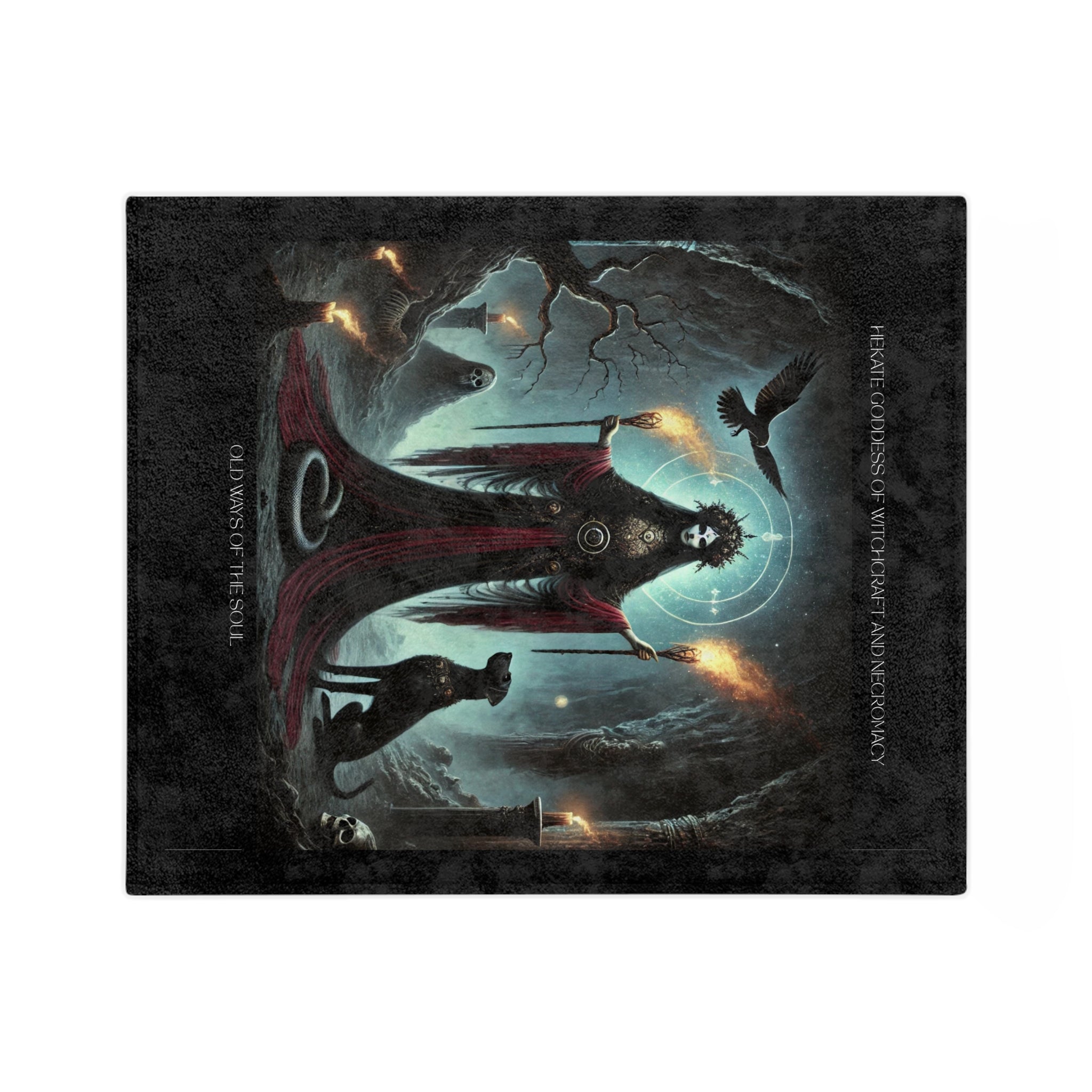 Velveteen Blanket - Goddess Hekate Design for Comfort and Protection