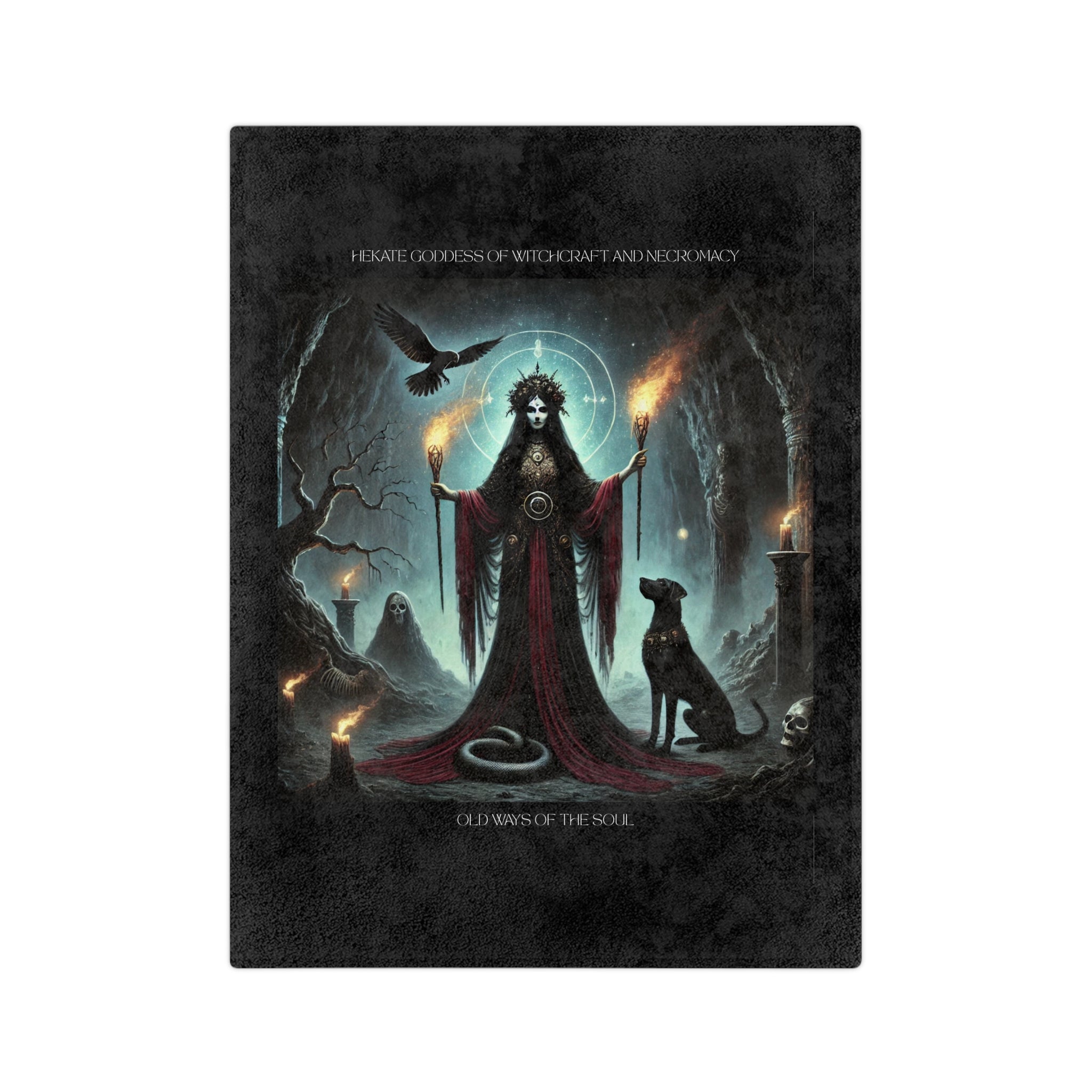Velveteen Blanket - Goddess Hekate Design for Comfort and Protection